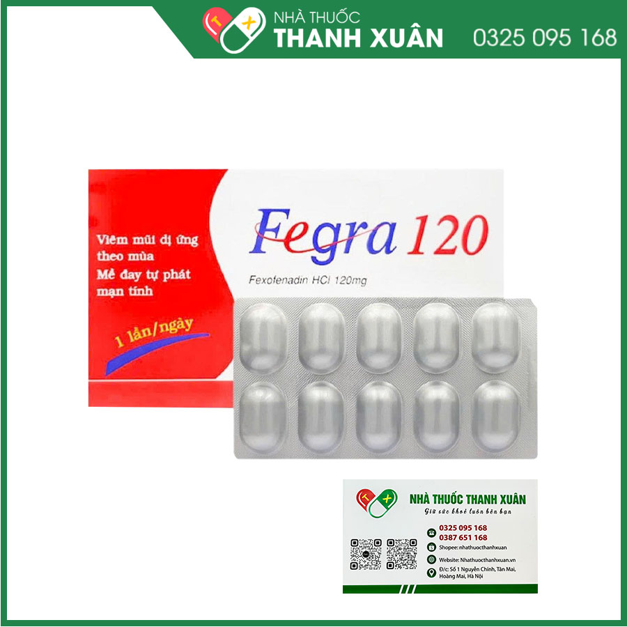 Fegra 120 điều trị viêm mũi dị ứng, mày đay tự phát mãn tính